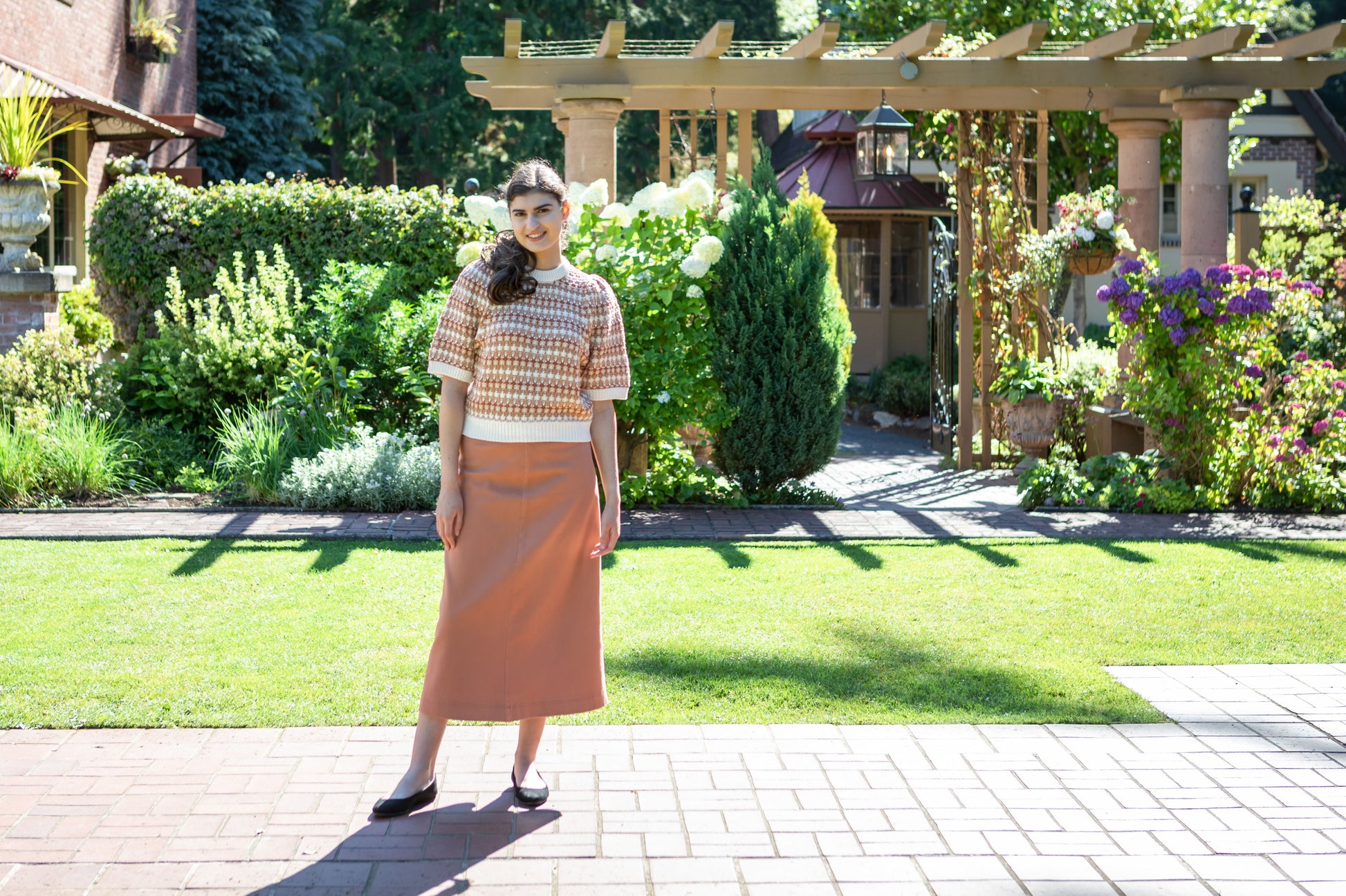 A-line Almond Rose Skirt