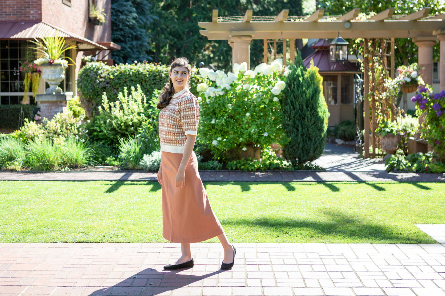 A-line Almond Rose Skirt