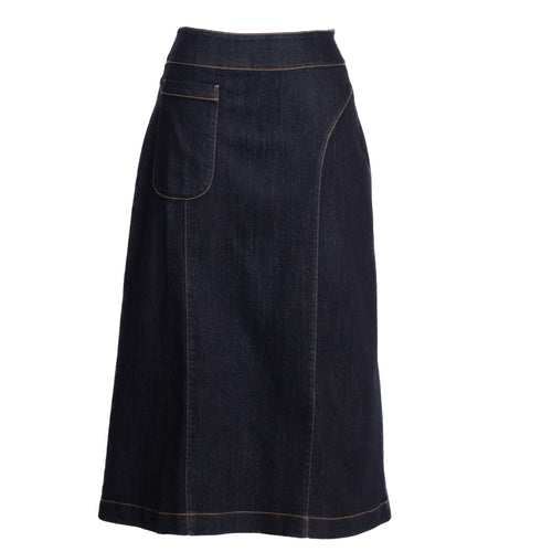A-line Denim Skirt with Pocket