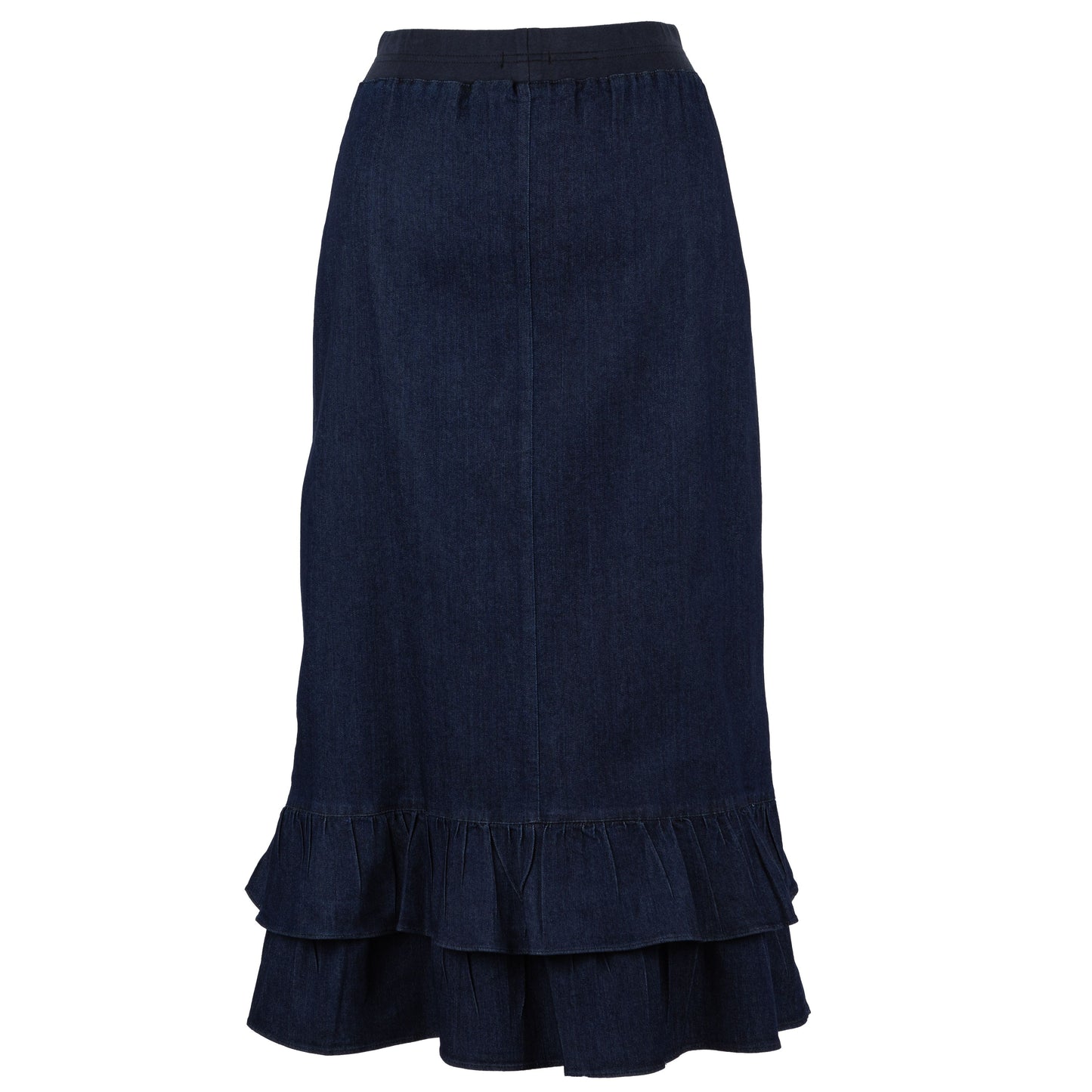 Double Ruffle Skirt Denim Blue