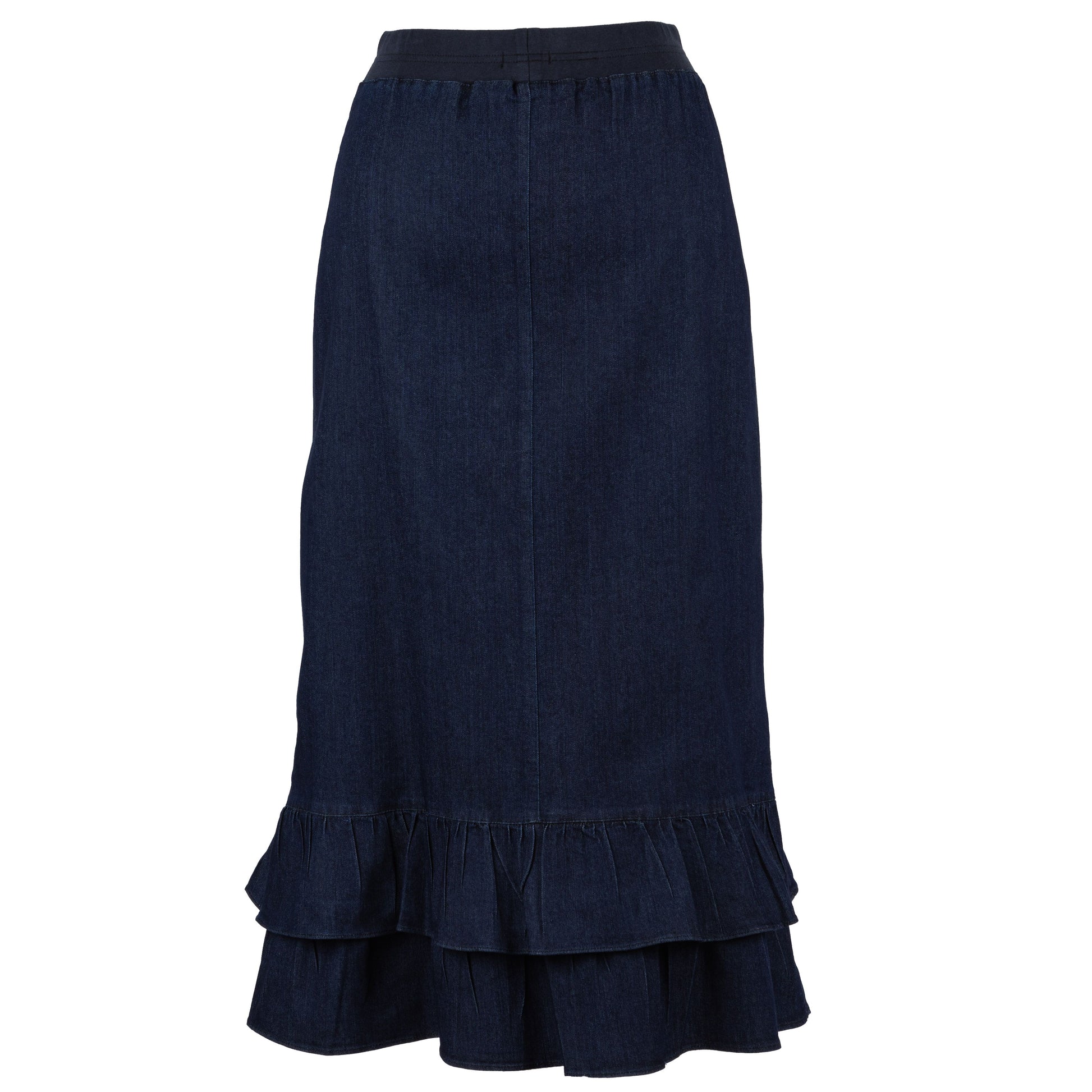 Double Ruffle Skirt Denim Blue