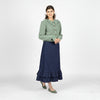 Double Ruffle Skirt Denim Blue