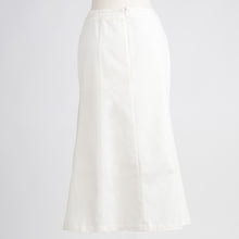 Much desired white denim skirt in modest long style for todays Christian woman 