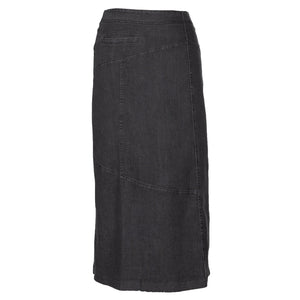 Popcorn - Long Black Denim Skirt