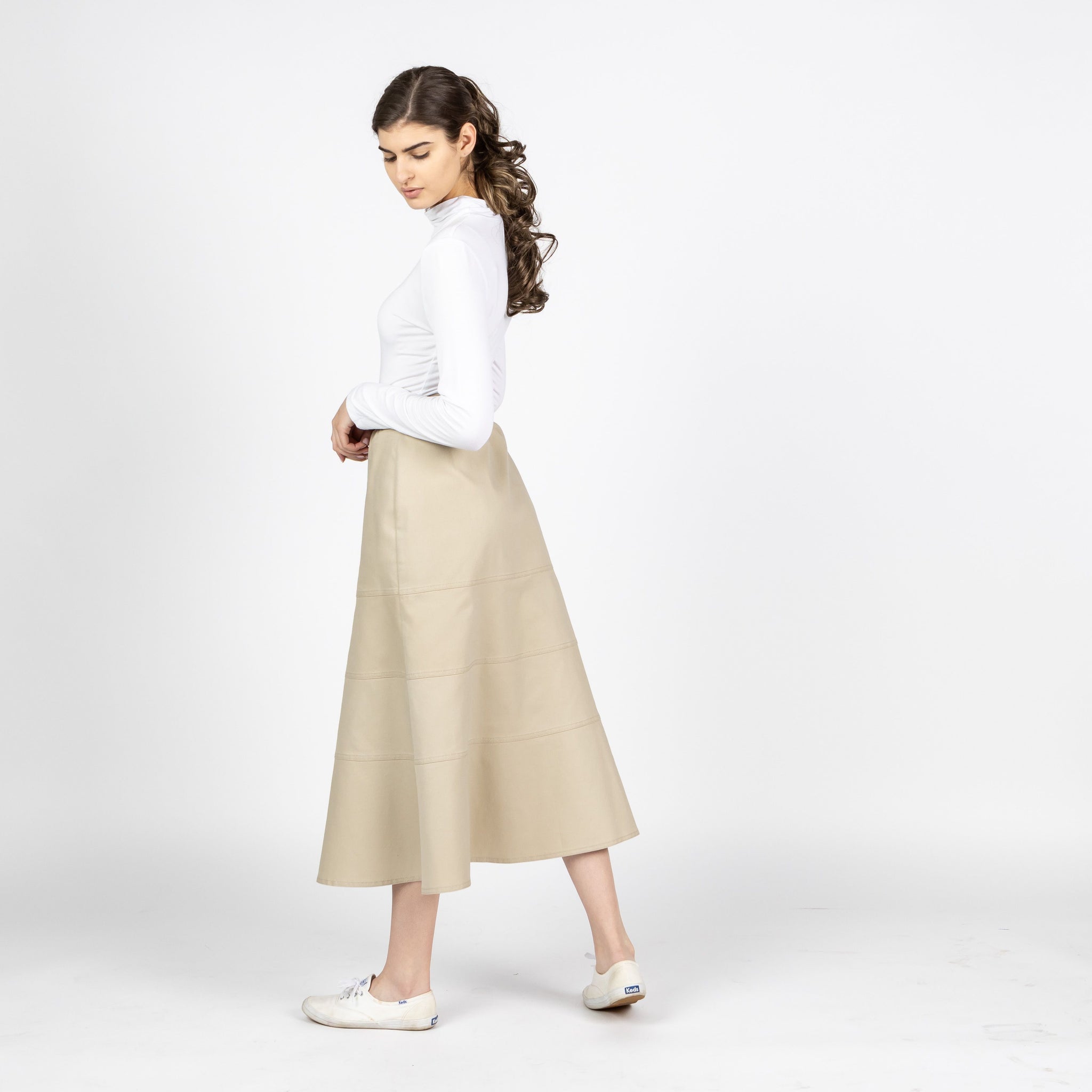 Tiered Khaki Skirt – newCreation Apparel