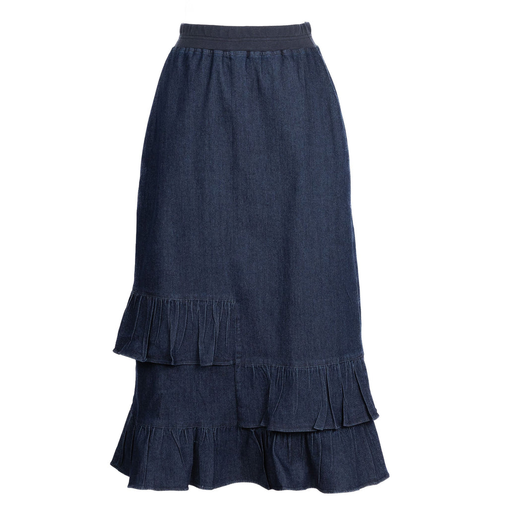 Unusual Ruffles Denim Skirt