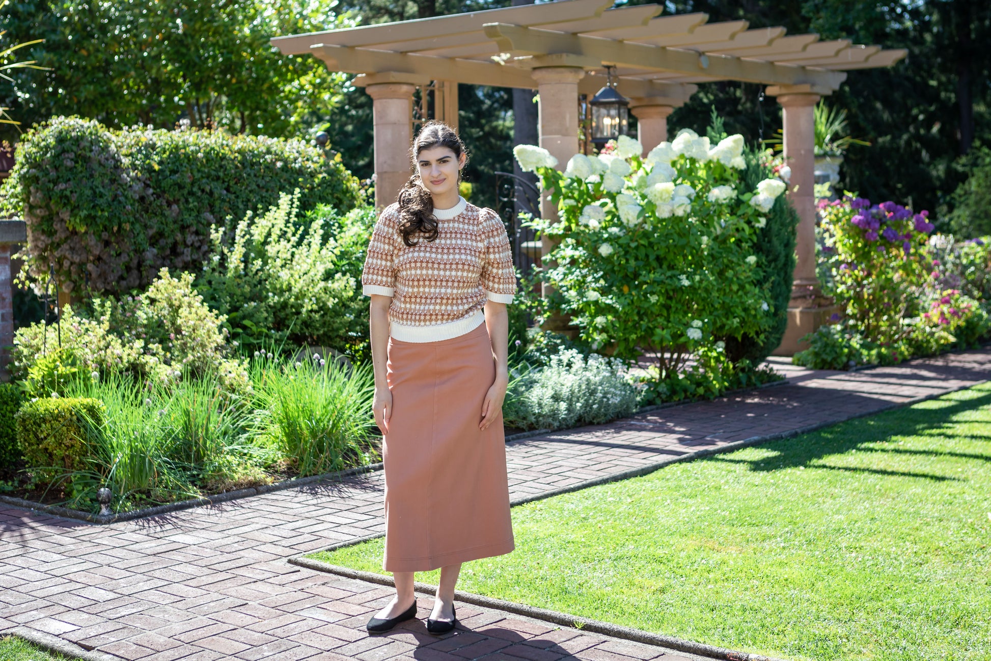 A-line Almond Rose Skirt