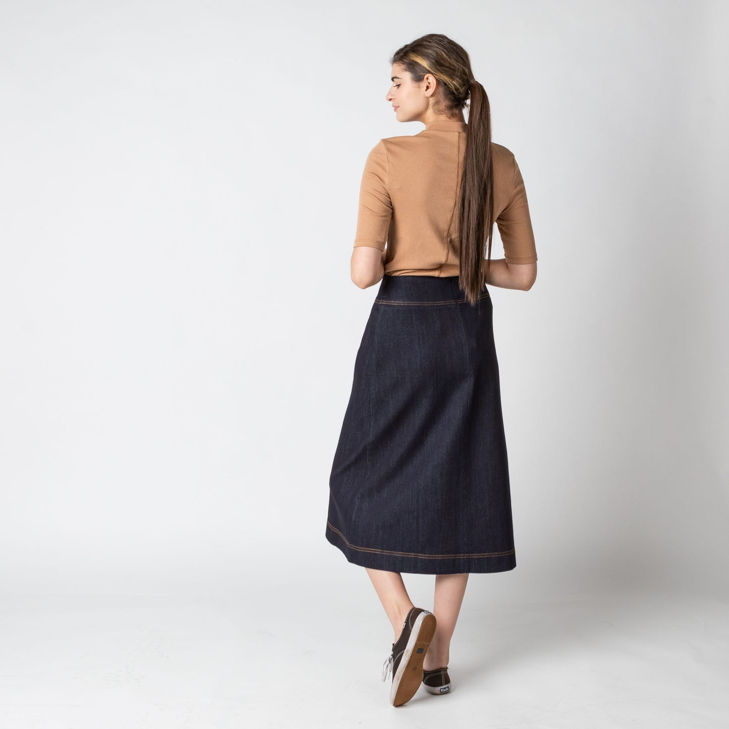A-line Dark Denim Skirt