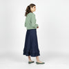 Double Ruffle Skirt Denim Blue