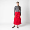 Shirred Red Skirt