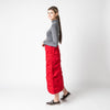 Shirred Red Skirt