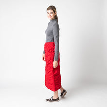 Shirred Red Skirt